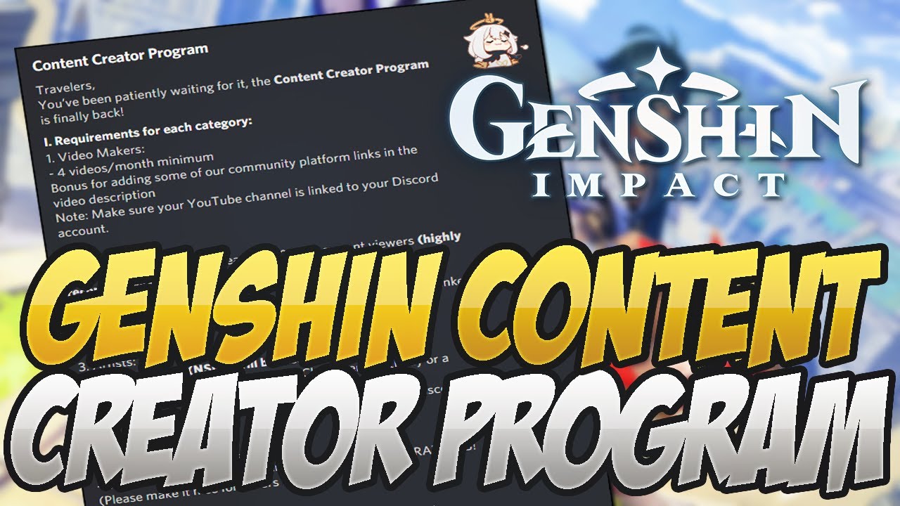 Get PRIMOGEMS For Making CONTENT! Genshin Content Creator Program