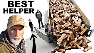 BEST FIREWOOD DUMPER HELPER EVER!