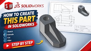 SolidWorks Tutorial | How to Model This Mechanical Fixture Block Step by Step