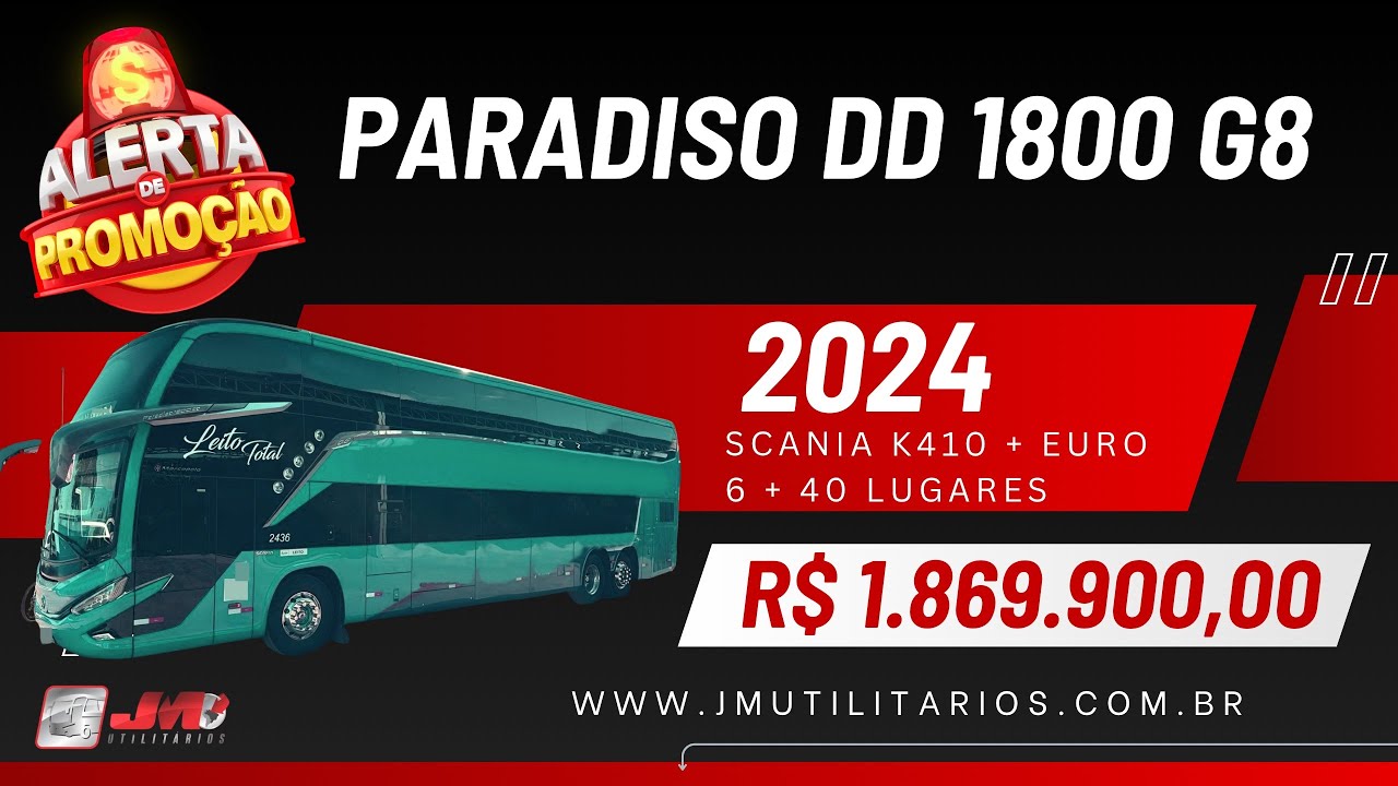 🚌 MARCOPOLO PARADISO G8 1800 DD | SCANIA K410 6x2 | Ônibus Leito de Alto Luxo à Venda!