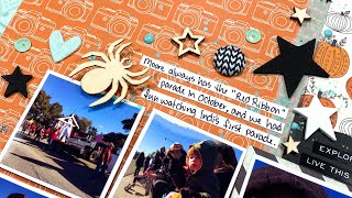 Using My Halloween Scrappy Kit Parade Scrapbook Layout Process
