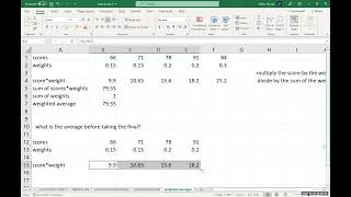 Calculating weighted averages with Excel
