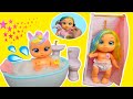 Cry Babies dolls Evening Routine Feeding, changing and bath