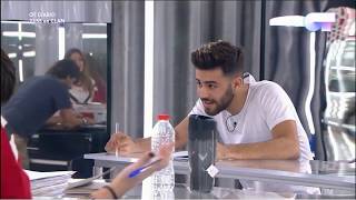 Agoney y Miriam ensayando 