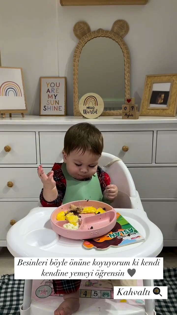 Besinleri böyle önüne koyuyorum ki kendi kendine yemeyi öğrensin ?