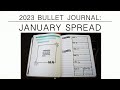 2023 Bullet Journal: January Cover Page &amp; Weekly Spread // SNAPSHOT MINIMALIST