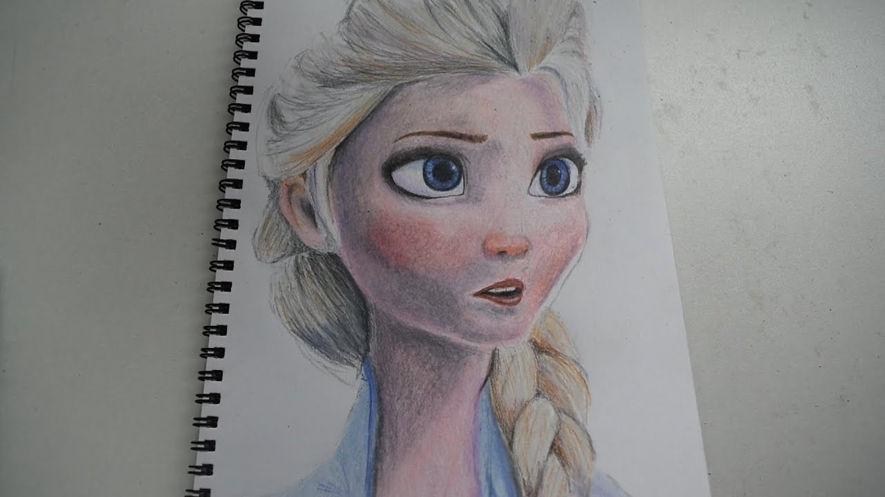 Frozen2 Elsa アナと雪の女王2 エルサ イラスト ぬりえ 色鉛筆画 Youtube