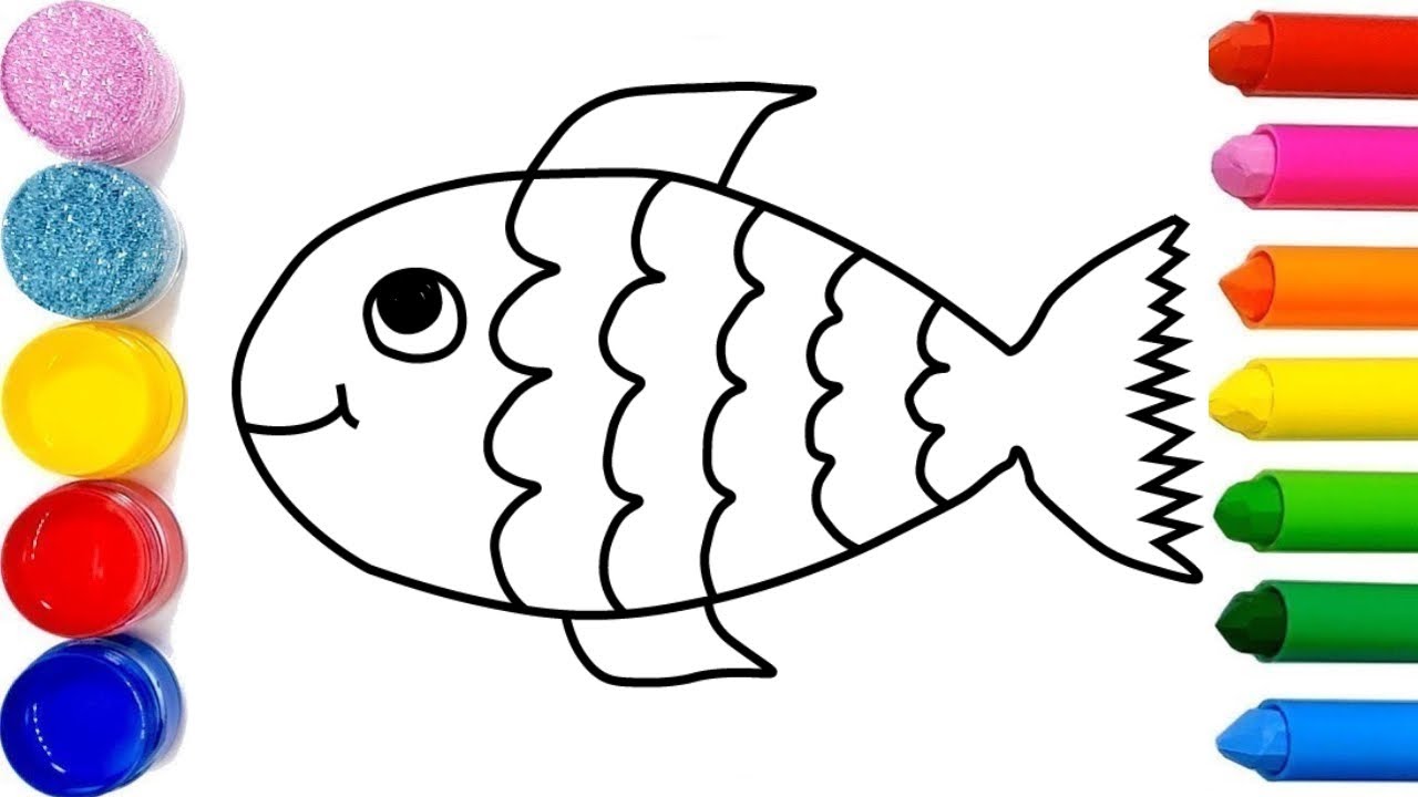 apprendre a dessiner et colorier un poisson brillant peindre video educative youtube coloriage de claas kexler