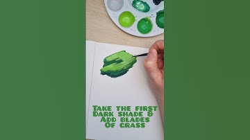 Tutorial | Paint Grass PT. 1🌿 #ghibli #tutorial #paint #howto #howtopaint #gouache