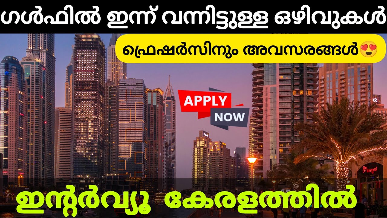 ഗൾഫ് ജോലി ഒഴിവുകൾ 😍 ഇൻ്റർവ്യൂ കേരളത്തിൽ 💥 | Fresher gulf jobs | Gulf dubai job interviews in kerala