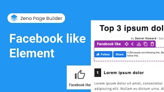 How to Use Facebook like Element | Zeno Page Builder Tutorial