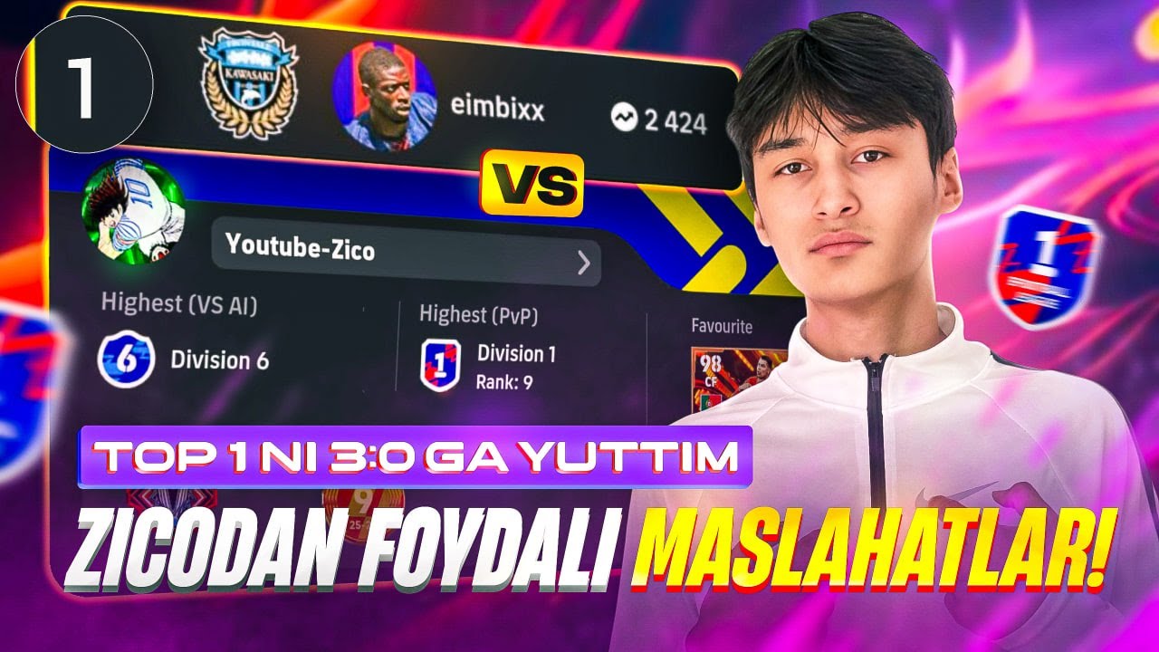 divisionda 2424 reting qilib top 1ni olganga qarshi oynadim, foydali video darslik!