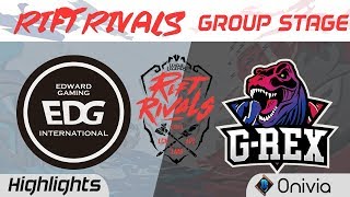EDG vs GRX Highlights Rift Rivals LCK LPL LMS 2018 Edward Gaming vs G Rex by Onivia