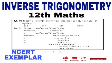 If cos^-1 alpha+cos^-1beta+cos^-1gamma=3pi then find alpha(beta+gamma)+beta(gamma+alpha)+gamma… 12th