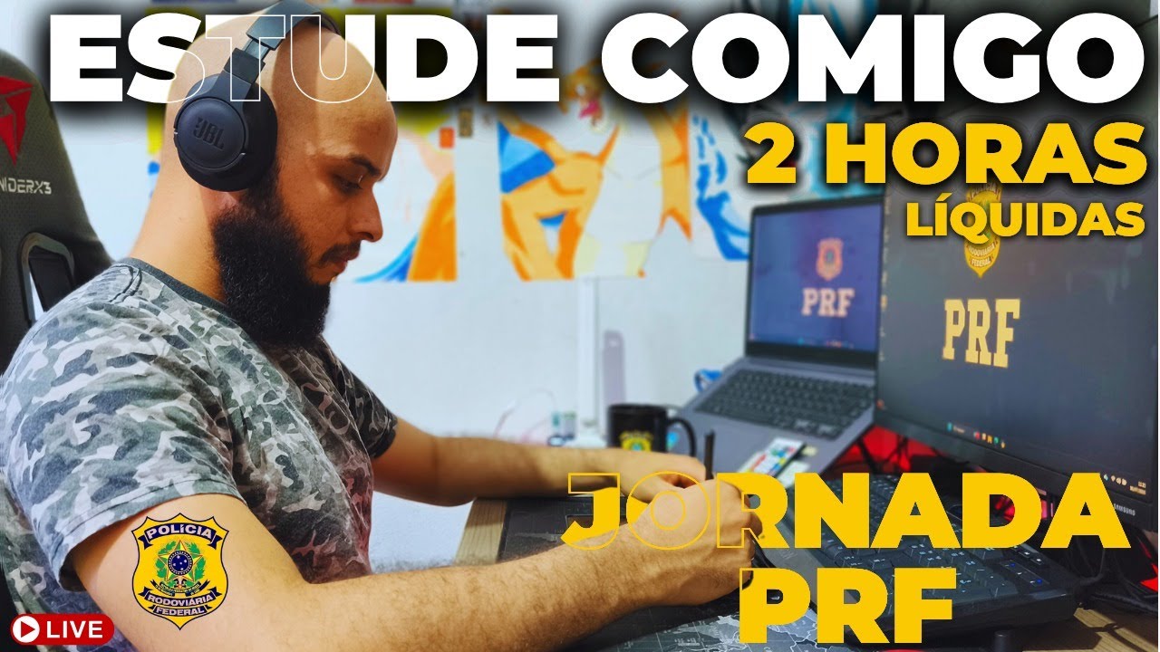 Estude Comigo em TEMPO REAL | JORNADA PRF | (2h30m Líquidas) 