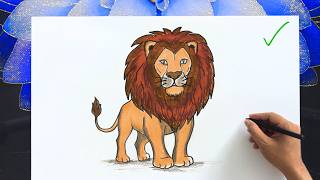 how draw lion easy lion drawing color beginners draw lion