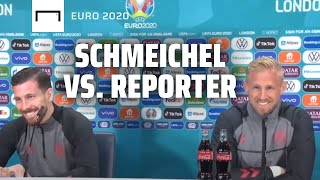 Schmeichel kontert Reporter: "Has it ever been home?"