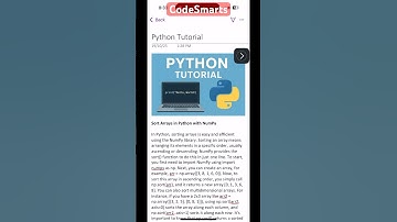 NumPy Array Sorting #shorts #ai #machinelearning #numpy #python #learning #coding #ml #shortsviral