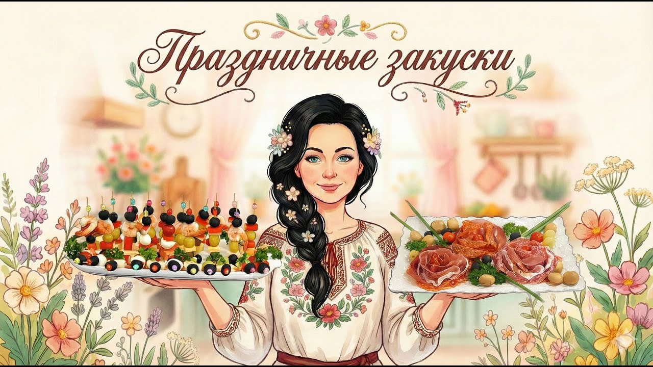 Шикарные ПРАЗДНИЧНЫЕ ЗАКУСКИ за 10 минут! Канапе и Эффектные Розочки из нарезки