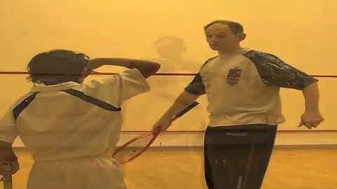 Squash technique video for return of serve using a ballmachine