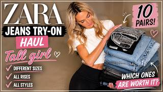 ZARA Jeans Try-On Haul | Low Rise vs Mid Rise vs High Rise (Tall Girl Review) Version