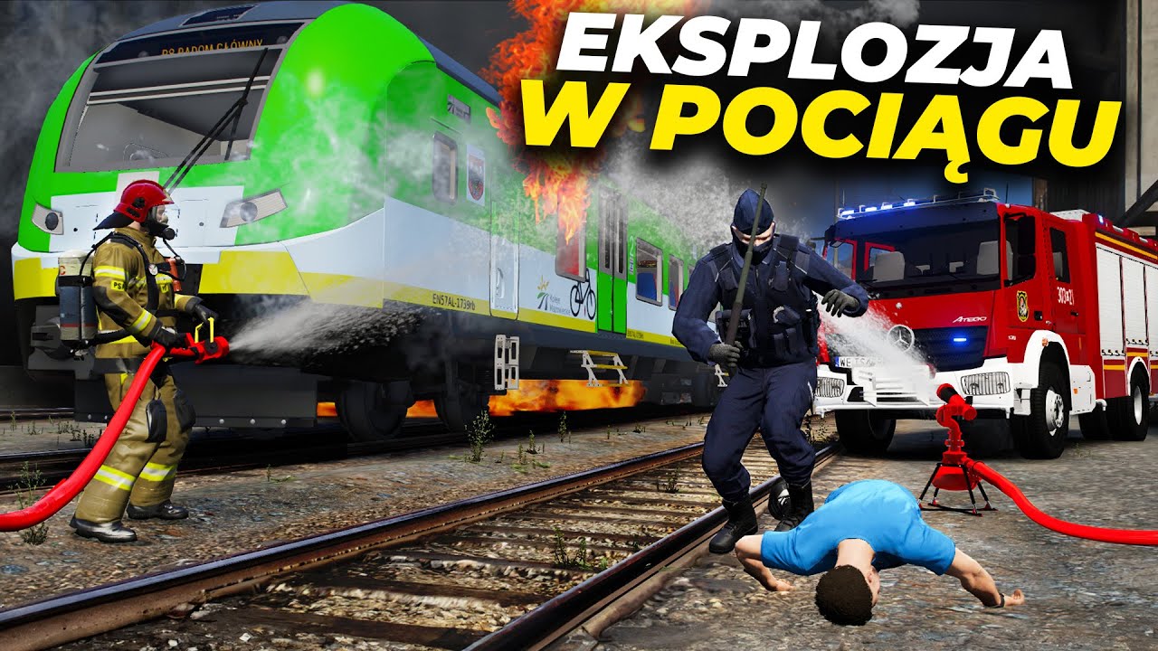 Polska Straż Pożarna - WYBUCH W POCIĄGU🙉| GTA V
