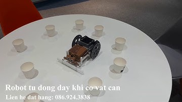 Robot xe tự động đẩy khi thấy vật cản