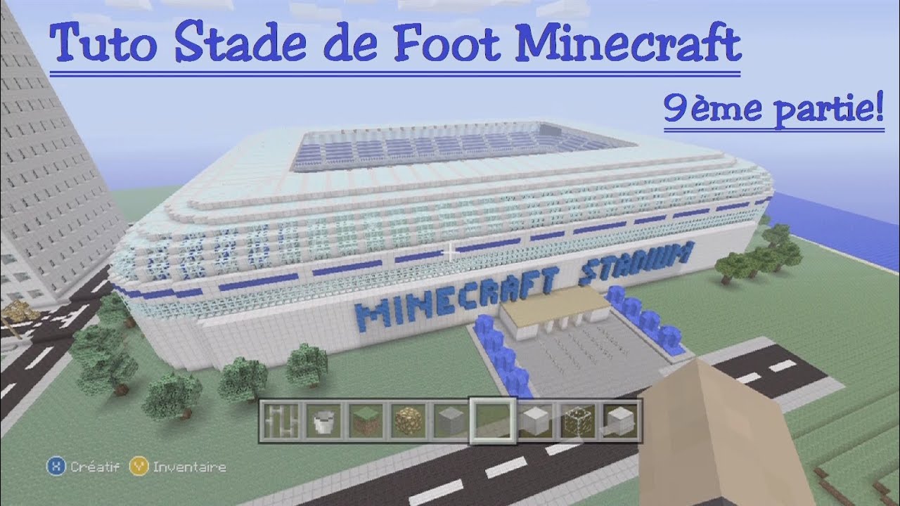 Tutoriel stade de foot minecraft 9ème partie - YouTube