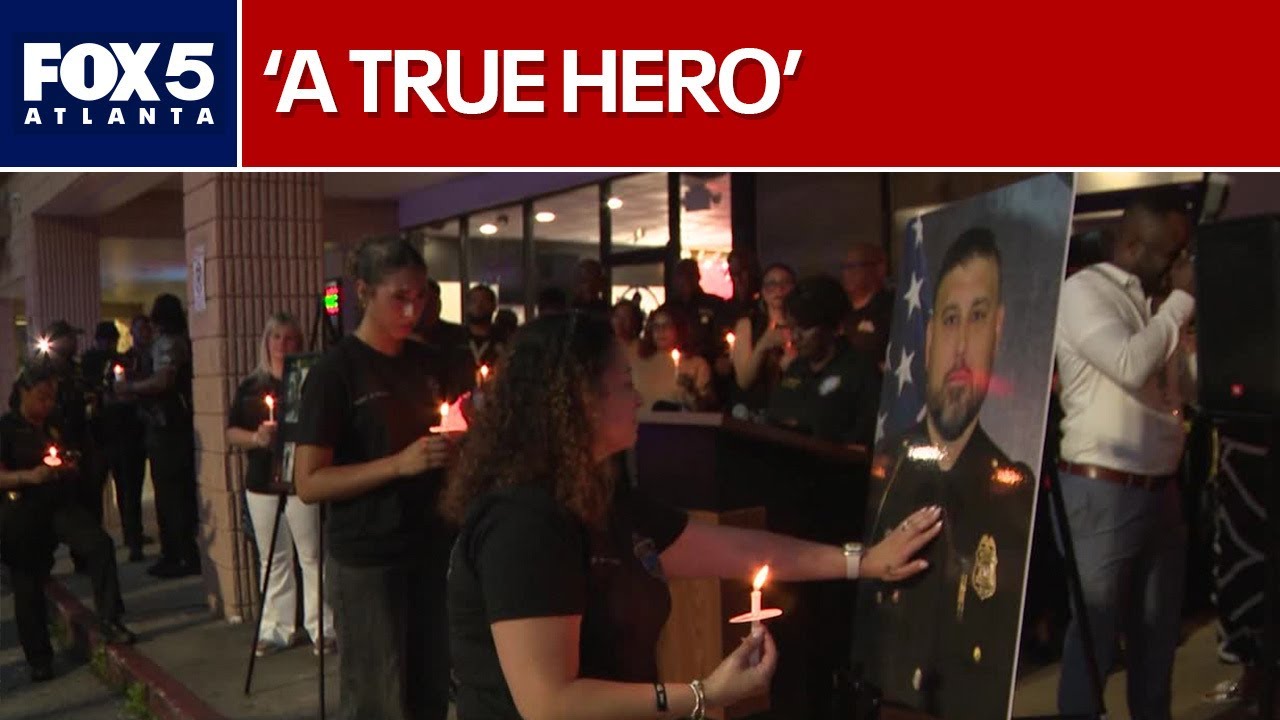Candles and tears for Georgia officer killed in line of duty | FOX 5 ...
