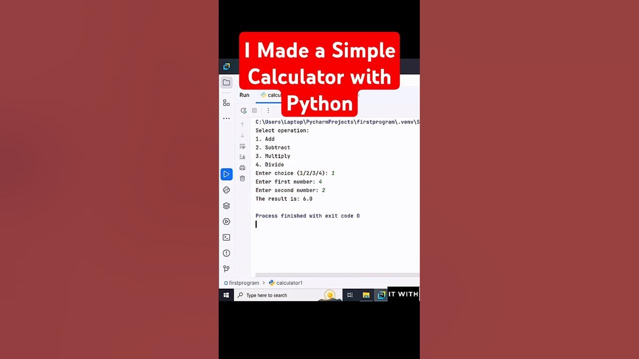 I Made a Simple Calculator with Python | Easy Project For Beginners # ...