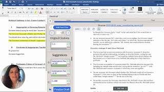 Using Clearbrief to select any text in Word and view the most relevant pages from the discovery