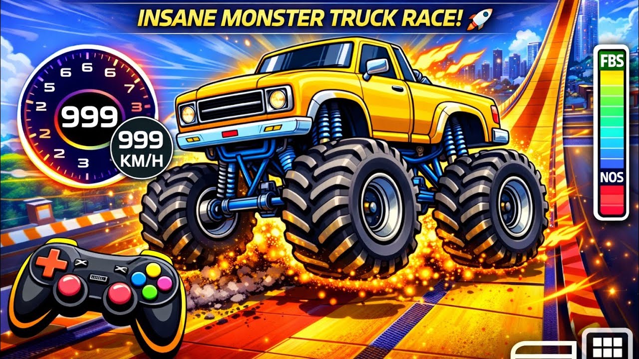 Monster Truck Mega Ramp Racing – Ultimate Stunt Jumps & Heavy Crashes | Android