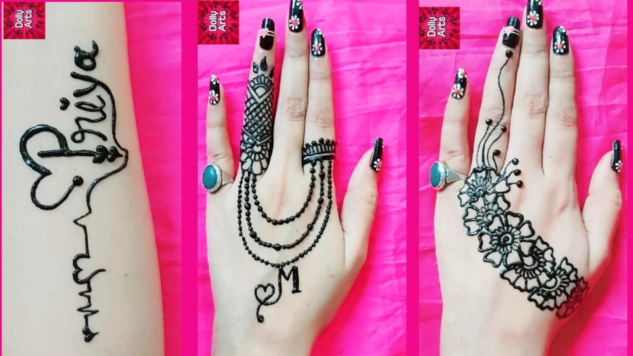 Priya name tatto design|| beautiful jewellery mehndi design ...