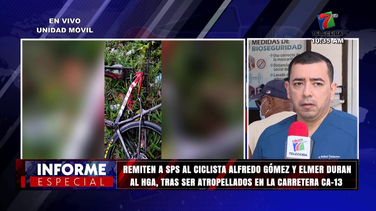 Tras ser atropellados en la CA-13 remiten a SPS al ciclista Alfredo Gómez y Elmer Duran al HGA