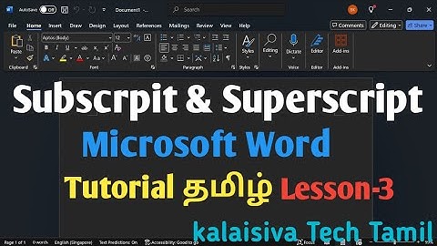 how to use subscript and superscript in ms word in tamil | subscript superscript in microsoft 365