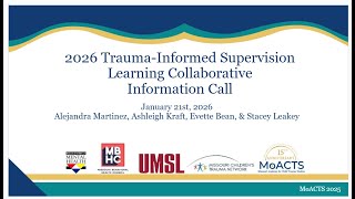 2026 27 Trauma Informed Supervisors Learning Collaborative