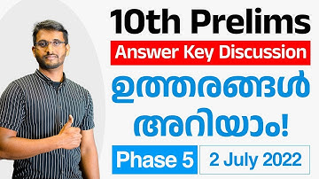 10th Prelims Phase 5 Live Question Discussion - Answer Key - Cut off