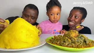FUFU AND OKRA SOUP  MUKBANG | NIGERIAN FOOD AND AFRICAN FOOD EATING SHOW
