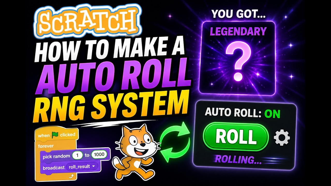 How to make an AUTO ROLL System in an RNG game in SCRATCH - YouTube