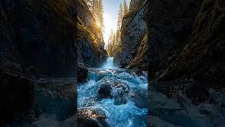 Canyon Waterfall Scenery|Relax & Meditation|72 Hz + 432 Hz #sleepaid #studyaid #meditationaid