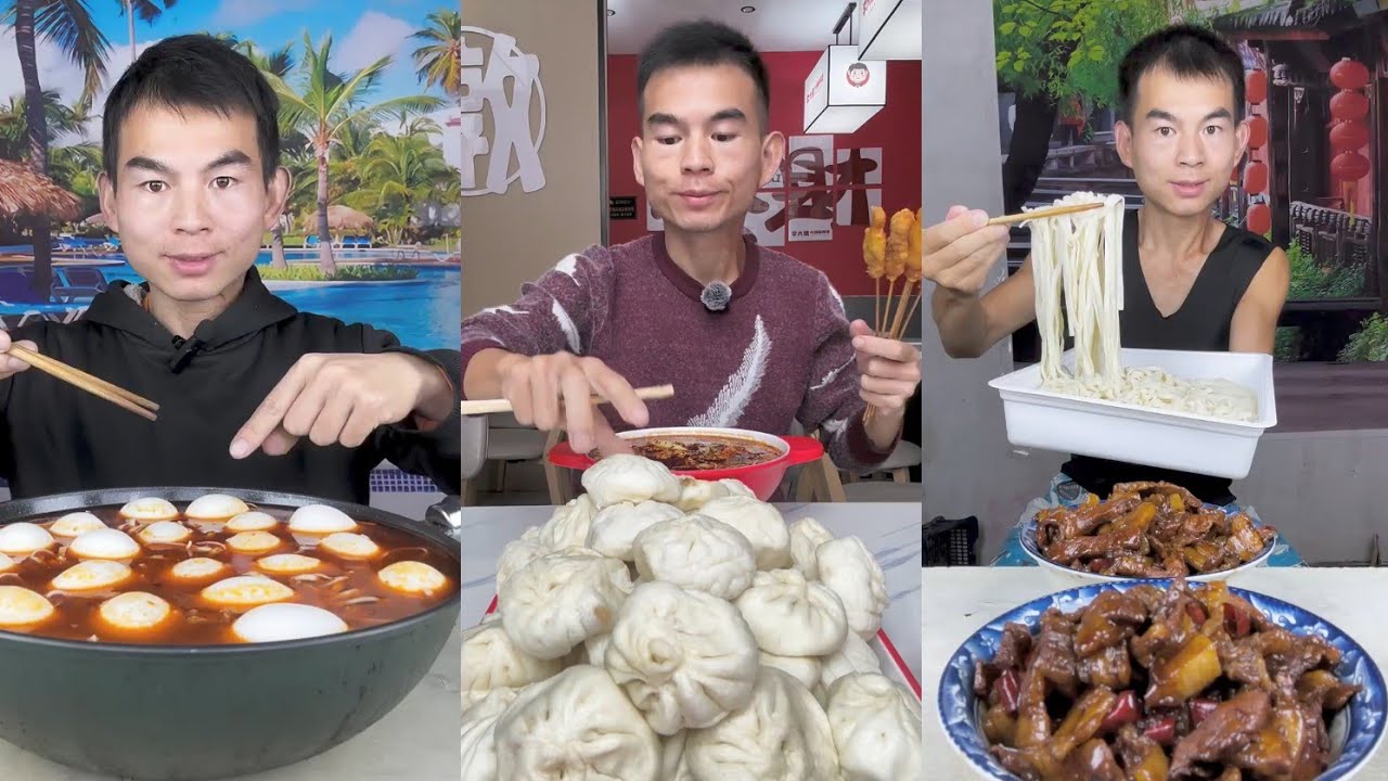 Mukbang Foodie Meat 🍖🥓 Pork Chicken 🍗 Noodles 🍜 with Chinese food #noodles #pork #mukbang #cooking 