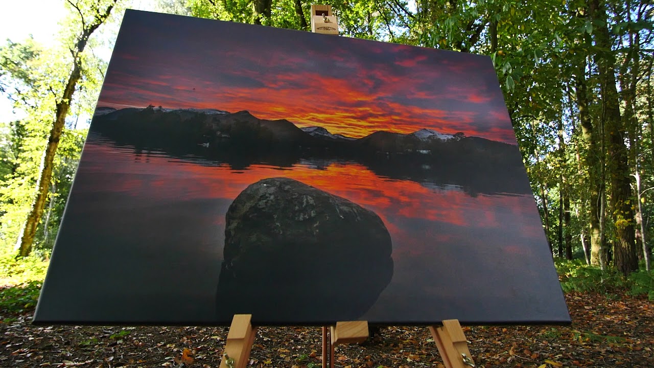 canvas fiery sky Derwent water Keswick