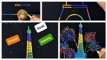 Scratch book easy drawing | Eiffel Tower | Megical drawing book