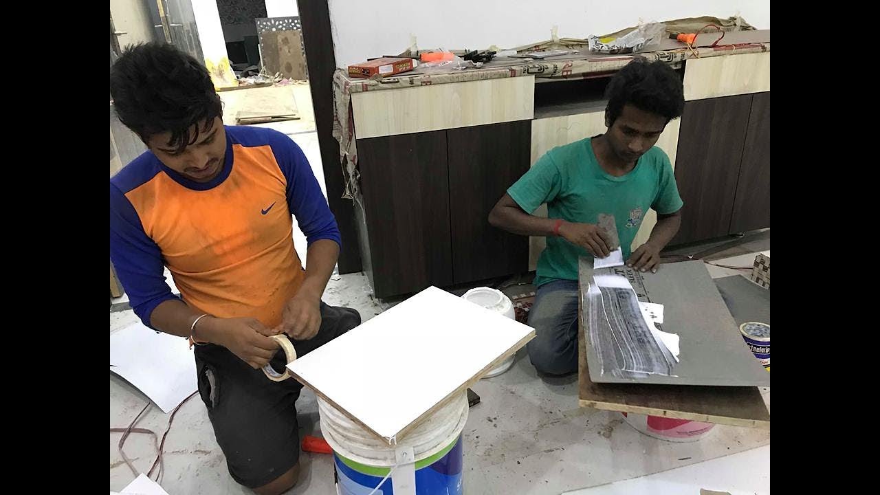 How to do white sunmica pasting in inside & Door video in Hindi