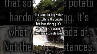 The same boiling water that softens the potato hardens the egg