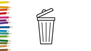 How to draw Dustbin | Dustbin drawing