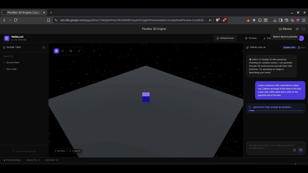 Parallax — AI-Powered 3D World Building with Gemini 3 Pro