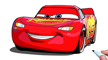 How to draw a LIGHTNING MCQUEEN step by step | Pixar Cars