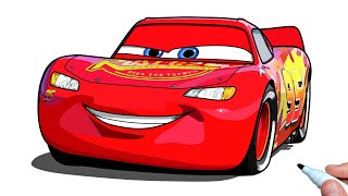 How to draw a LIGHTNING MCQUEEN step by step | Pixar Cars