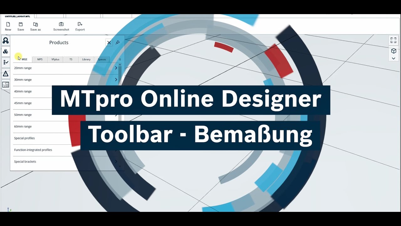 [DE] MTpro Online Designer - Symbolleiste Bemaßung - YouTube